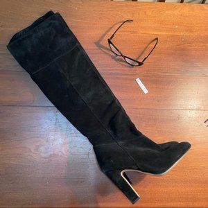 Black 100% Suede Over the Knee Boots